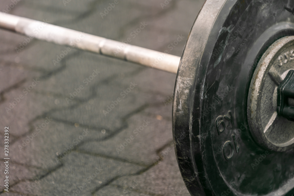 Barbell training equipment close up Barbell training equipment close up