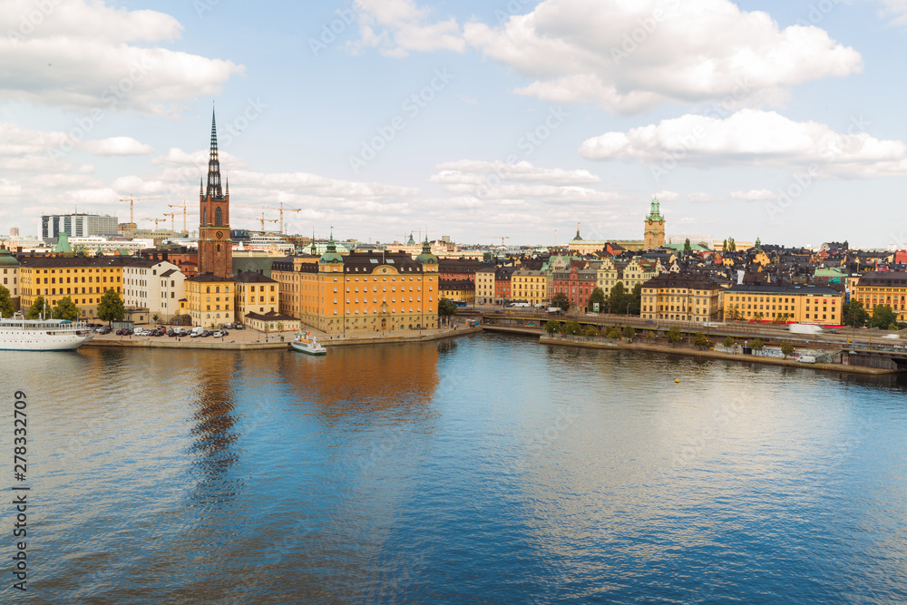 The view of the charming city and sea