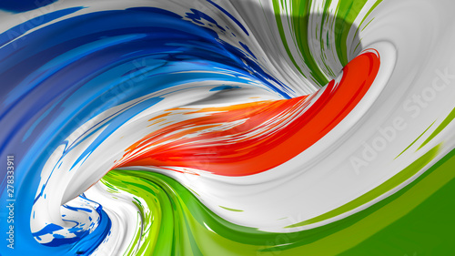 Modern colorful flow poster. Wave Liquid shape color background. Art design for your design project. 3d render