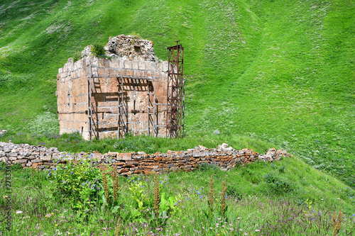 Temple Khozity Mady Mayram 11-12 centuries in Zrug gorge. Russia, North Ossetia- Alania photo