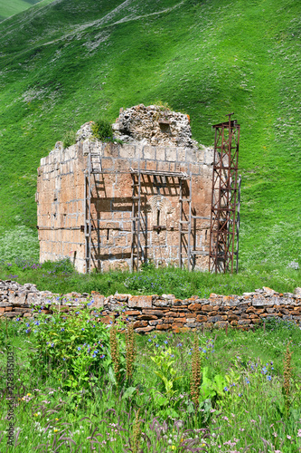 Temple Khozity Mady Mayram 11-12 centuries in Zrug gorge. Russia, North Ossetia- Alania photo