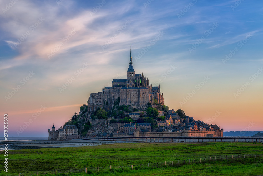 Probably after the Eiffel Tower one of the most famous landmarks in France. The monastery of Saint Michel on the island of the same name on the Atlantic coast of Normandy.