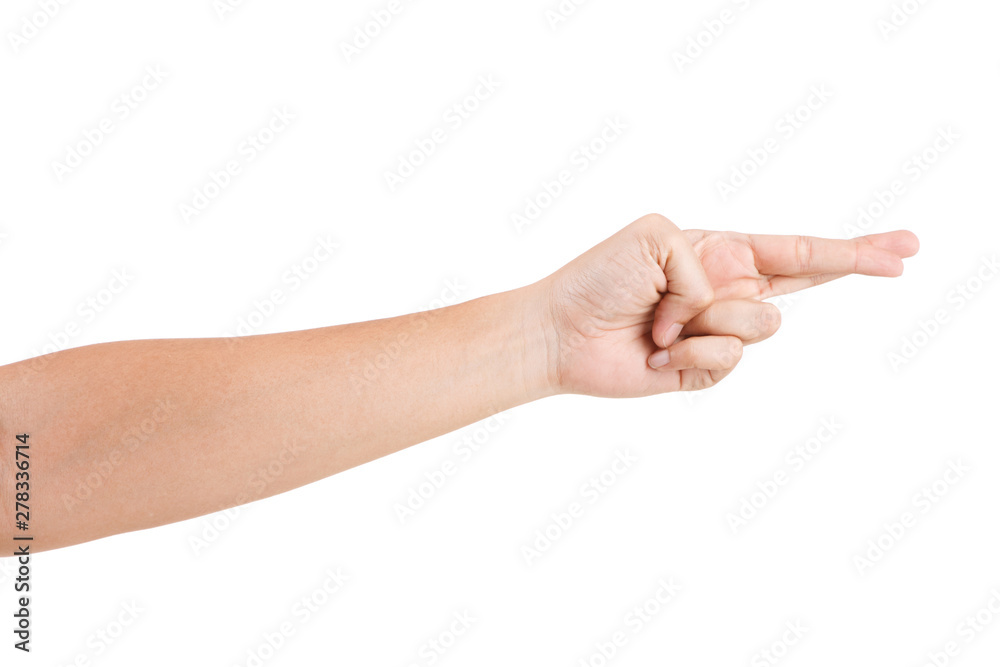 Male asian hand gestures isolated over the white background. CROSS FINGER POSE. Male asian hand gestures isolated over the white background. CROSS FINGER POSE.