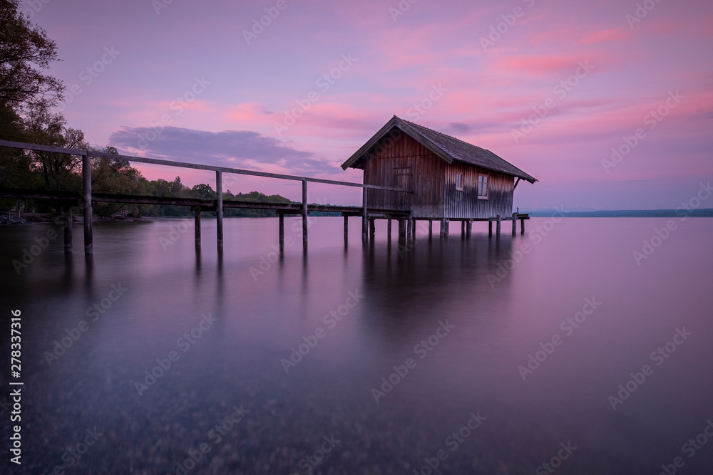 cabin on the lake in the bavaria area germany