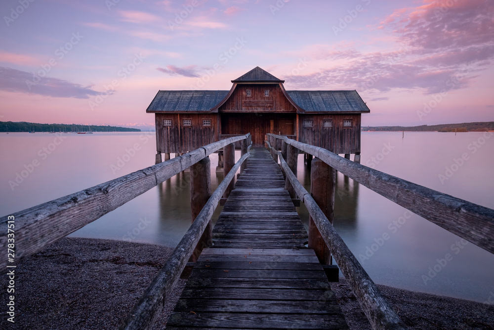cabin on the lake in the bavaria area germany