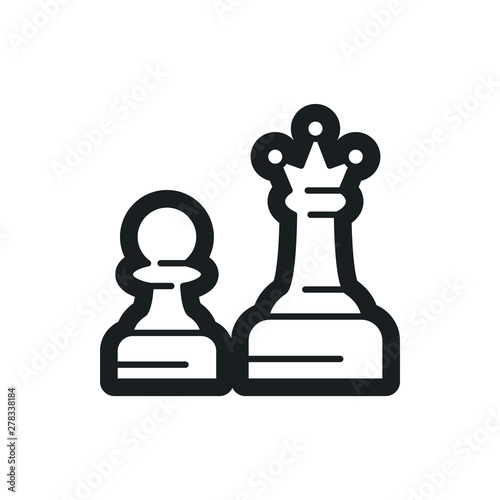 queen and pawn vector icon