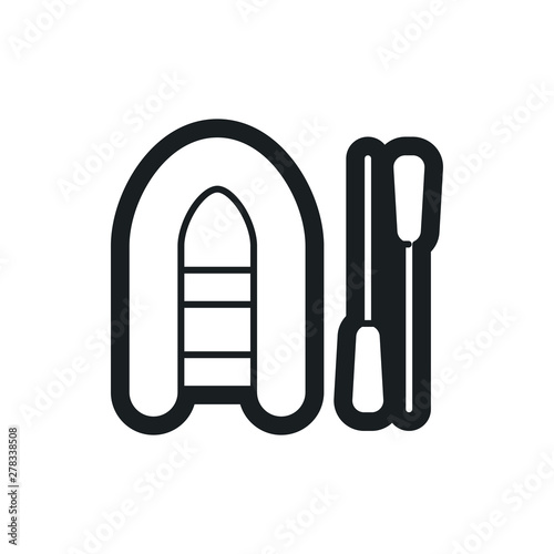 rubber boat vector icon