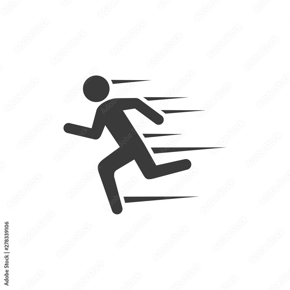 Run icon template color editable. Run symbol vector sign isolated on white background. Simple logo vector illustration for graphic and web design.