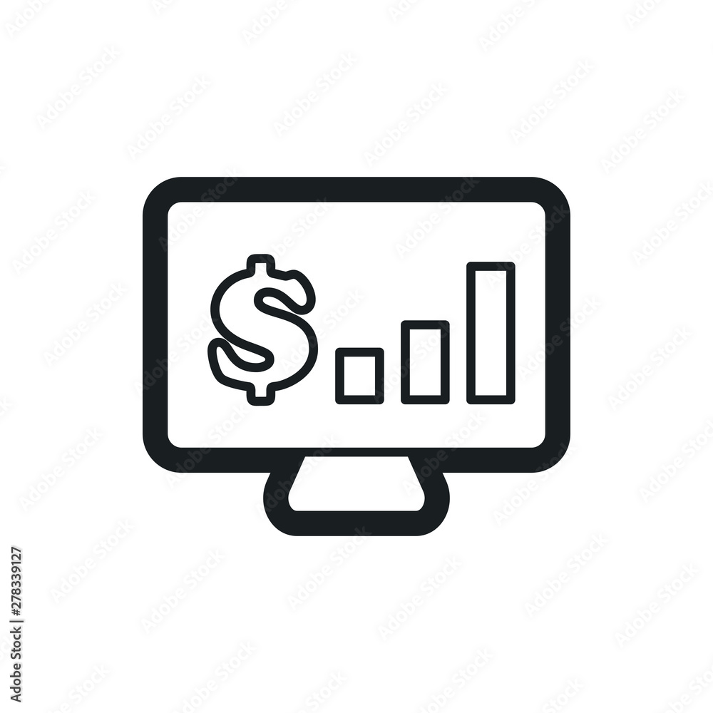 monitor dollar vector icon monitor dollar vector icon
