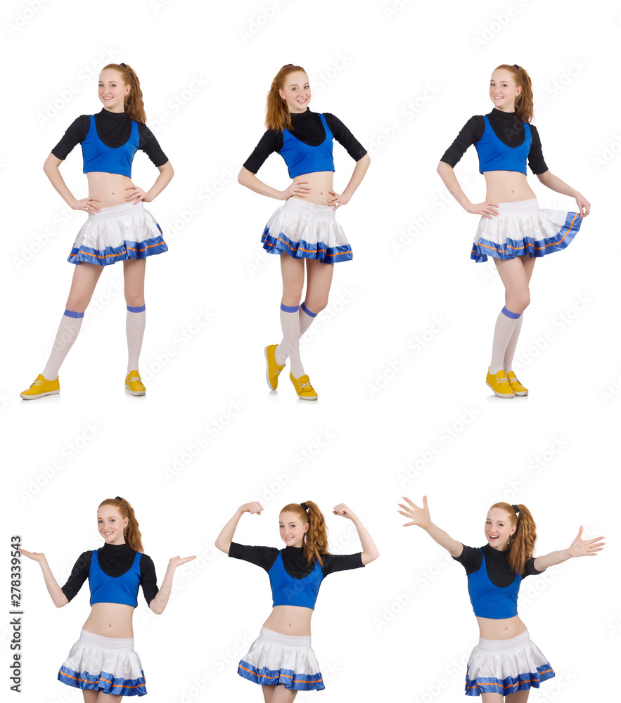 Cheerleader isolated on the white background Cheerleader isolated on the white background