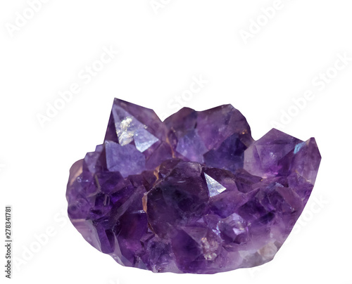 Raw Mineral Amethyst on a white background