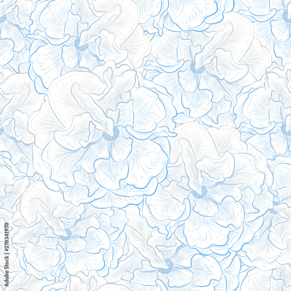 Beautiful seamless pattern with Rose flowers . Vector illustration. 
