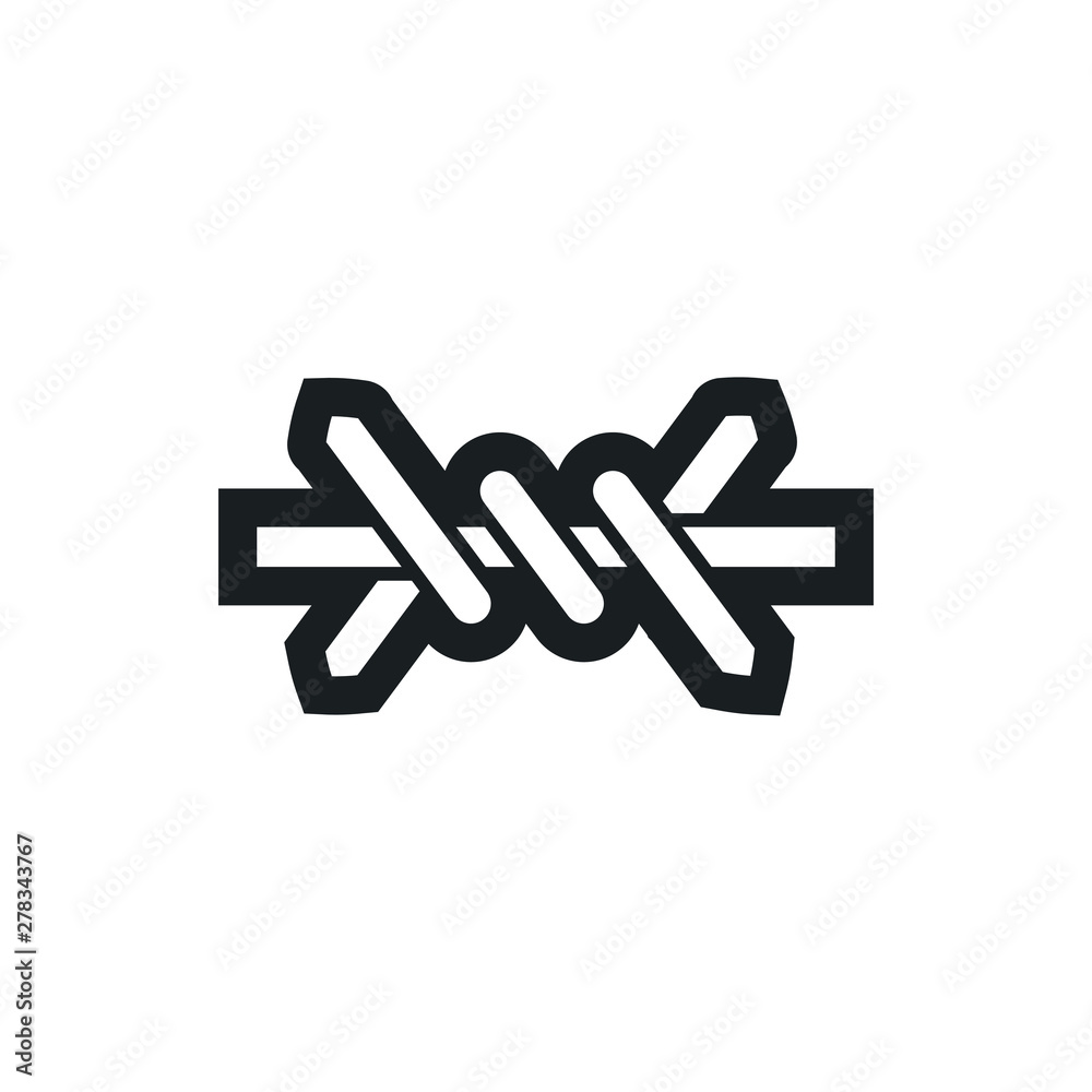 Fototapeta premium barbed wire vector icon