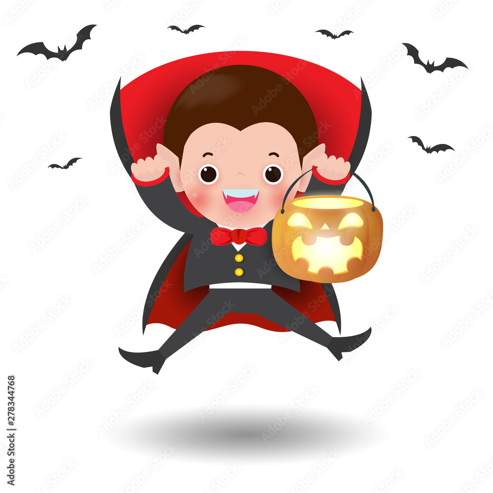Premium Vector  Halloween vampire illustration. illustration of a vampire  child who appears on halloween night.