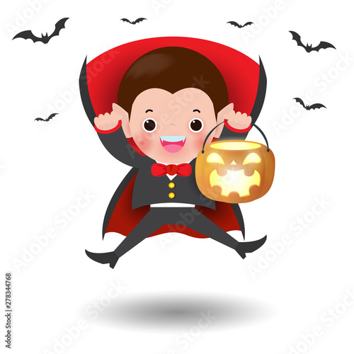 Feliz Halloween Personagem De Desenho Animado Dracula Criança Traje Vampiro  Vector Royalty Free SVG, Cliparts, Vetores, e Ilustrações Stock. Image  109647167