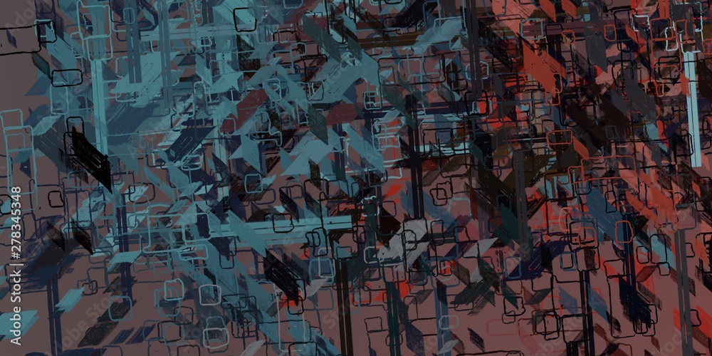 Fototapeta premium Crazy sketch random pattern. Creative chaos and variety structure. Modern art drawing painting. 2d illustration. Digital texture wallpaper. Artistic sketch draw backdrop material. 