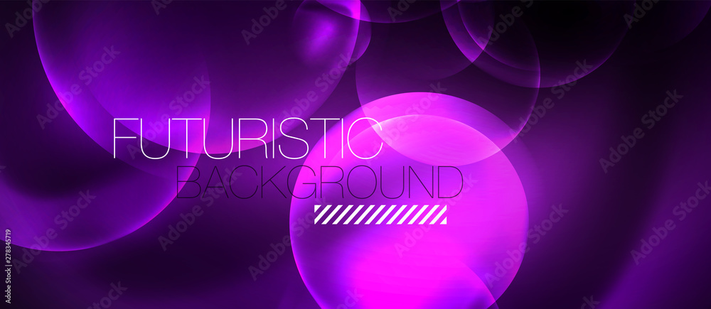 Shiny neon color light with circles abstract background Shiny neon color light with circles abstract background