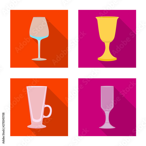 Vector illustration of drinks and restaurant icon. Collection of drinks and celebration stock symbol for web.