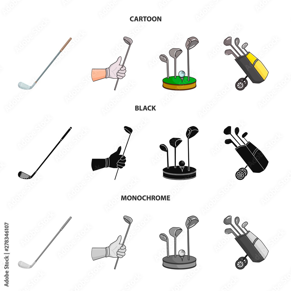 Vector illustration of and stick logo. Set of and golf vector icon for stock. Vector illustration of and stick logo. Set of and golf vector icon for stock.