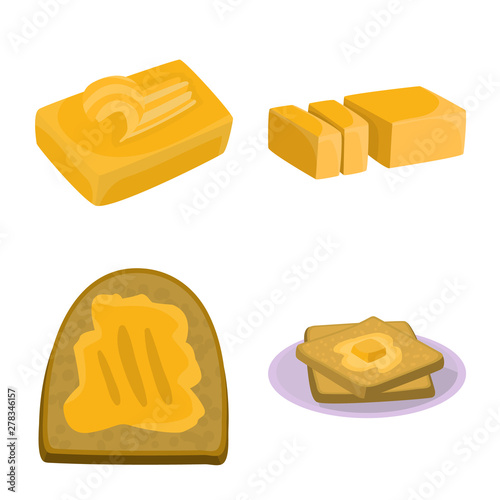 Isolated object of food and dairy icon. Set of food and cholesterol stock vector illustration.