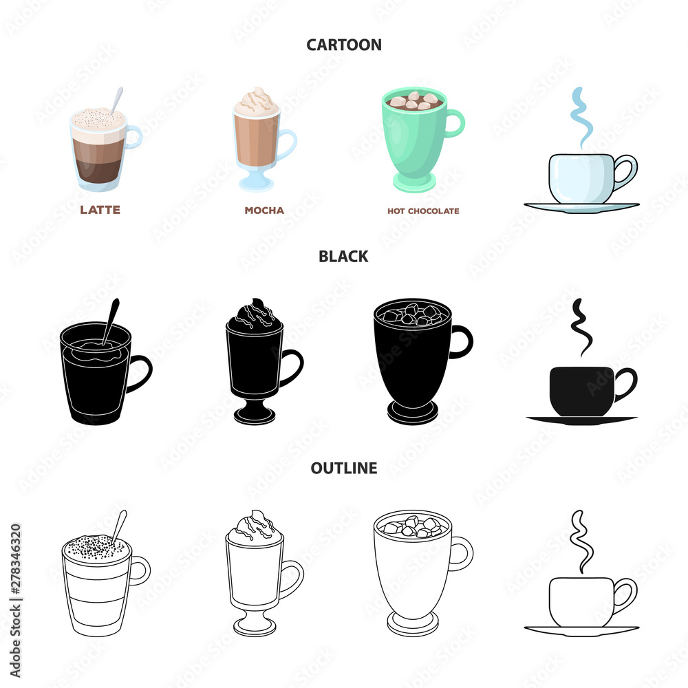 Vector illustration of cup and coffe logo. Set of cup and top vector icon for stock. Vector illustration of cup and coffe logo. Set of cup and top vector icon for stock.