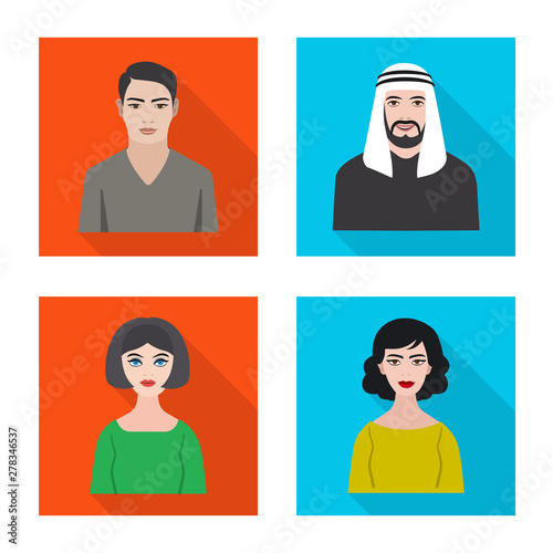 Isolated object of profile and portrait sign. Collection of profile and profession stock symbol for web.