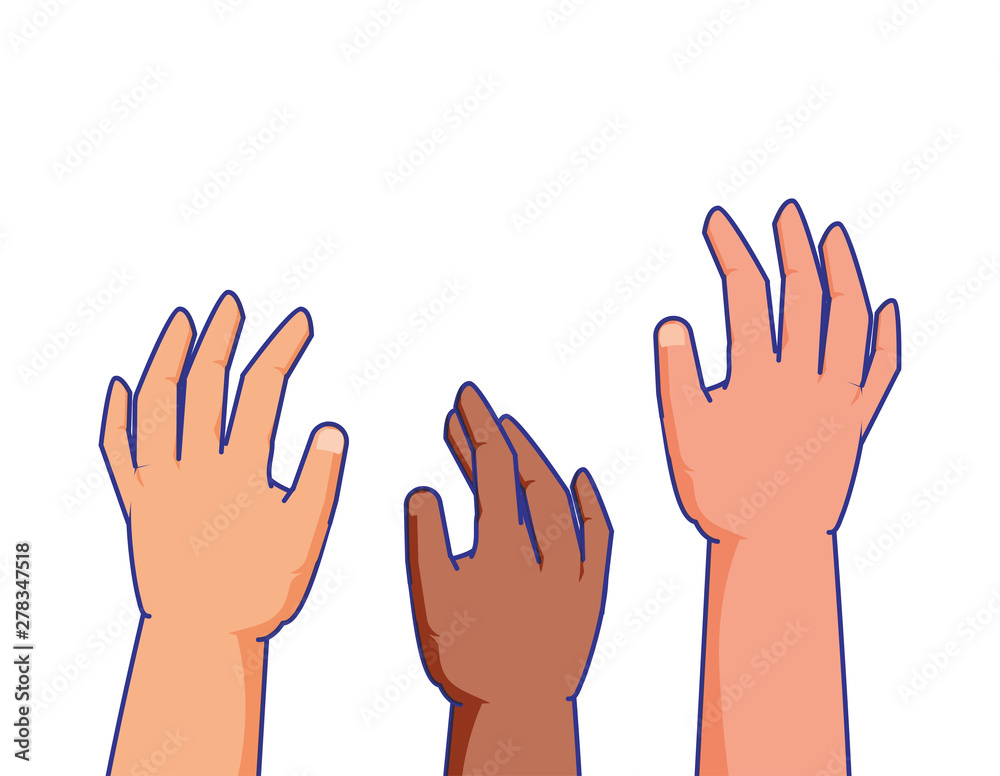 Fototapeta premium hands human up isolated icon