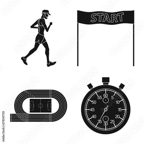 Vector illustration of health and fitness symbol. Set of health and sprint stock vector illustration.