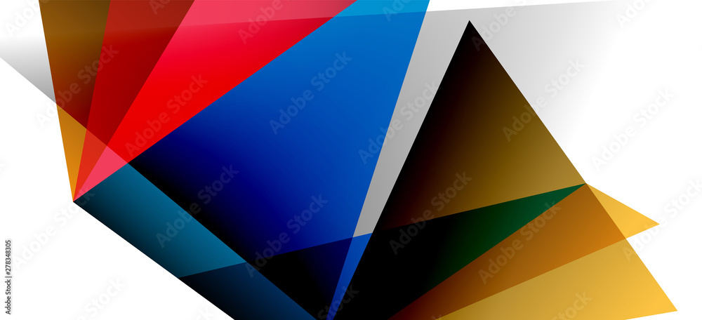 Triangle geometric background in trendy style on light background. Retro vector illustration. Colorful bright. Trendy modern style. Vector business illustration.