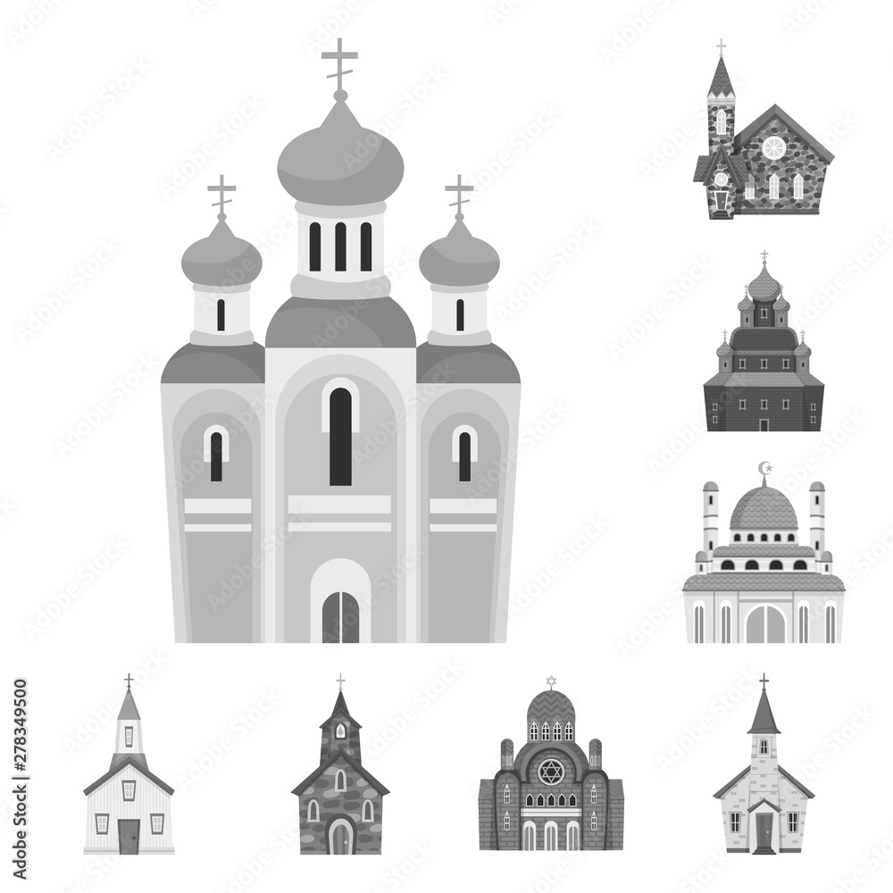 Vector design of architecture and faith sign. Collection of architecture and traditional stock symbol for web.
