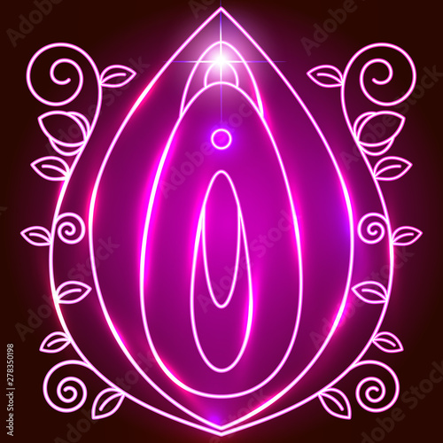 Human Vagina, Or Female Reproductive Organ Line Art Vector Icon For Apps And Websites