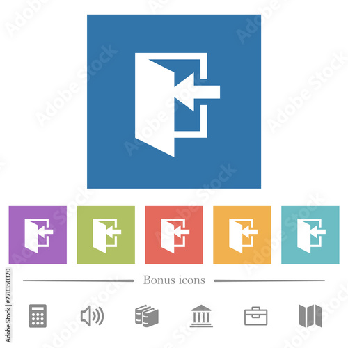 Enter flat white icons in square backgrounds