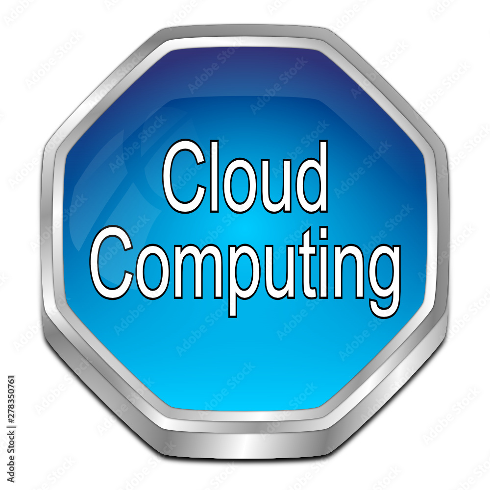 Cloud Computing Button - 3D illustration Cloud Computing Button - 3D illustration