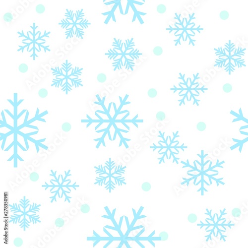 Snowflakes seamless pattern drawing vector, blue white
