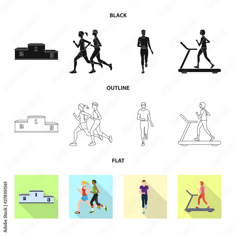 Isolated object of sport and winner sign. Set of sport and fitness vector icon for stock.