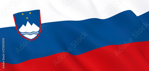 Free Download National Fabric Wave Closeup Flag of Slovenia Waving in the Wind. 3d rendering illustration. - GFXLoad
