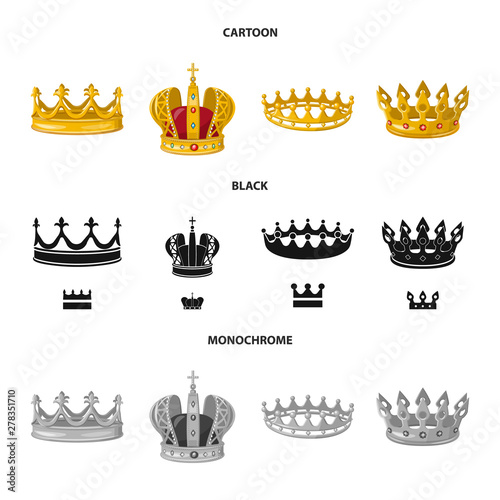 Vector design of medieval and nobility icon. Collection of medieval and monarchy stock symbol for web.