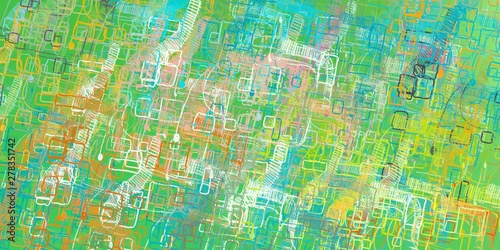 Canvas painting. Colorful background texture. 2d illustration. Texture backdrop. Creative chaos structure element. © Jakub