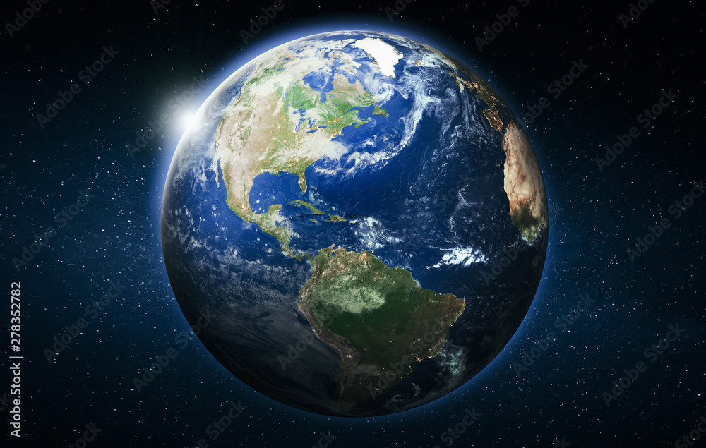 America planet Earth globe - obrazy, fototapety, plakaty 
