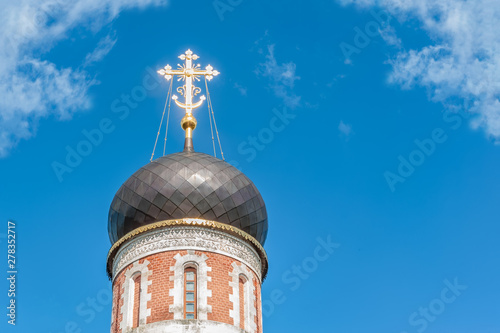 orthodox church built at the beginning of the 19th century in neo gothic style Nikolsky Monastery, Mozhaisk, Russia photo