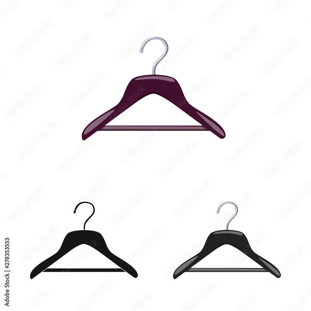 Vector design of hanger and empty logo. Set of hanger and hook vector icon for stock. Vector design of hanger and empty logo. Set of hanger and hook vector icon for stock.