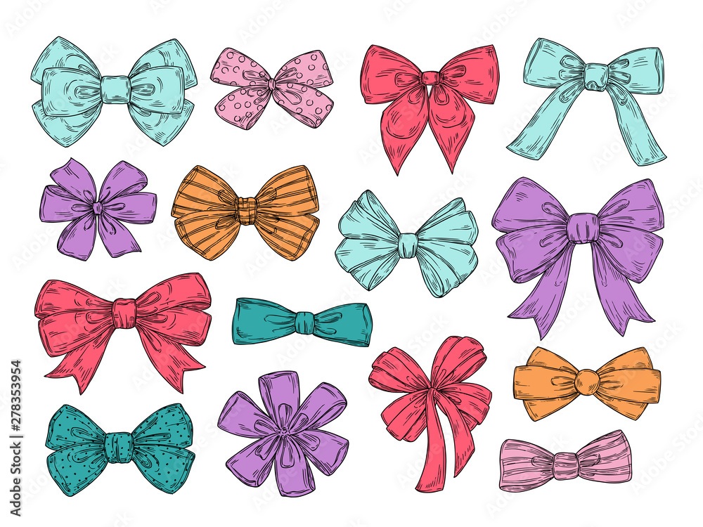 Vectorized Drawing Four Colored Ribbons Stock Illustration