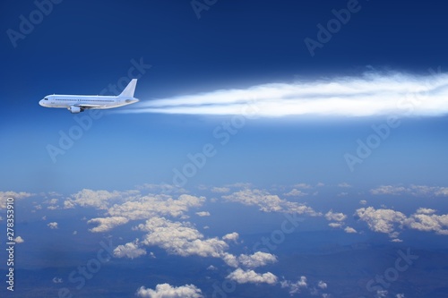 passenger plane flies on the ceiling