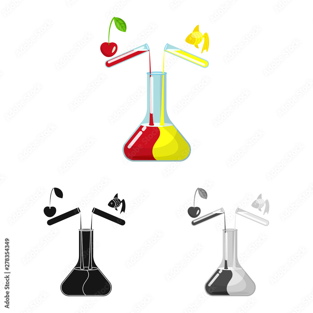Obraz premium Isolated object of test and tube logo. Collection of test and chemical stock symbol for web.