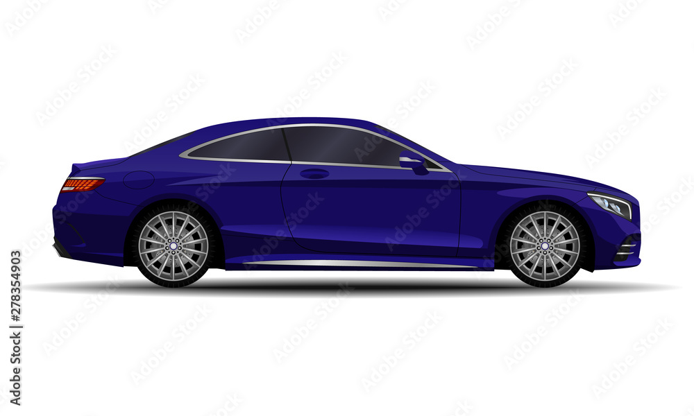 Obraz premium realistic car. sport coupe. side view.