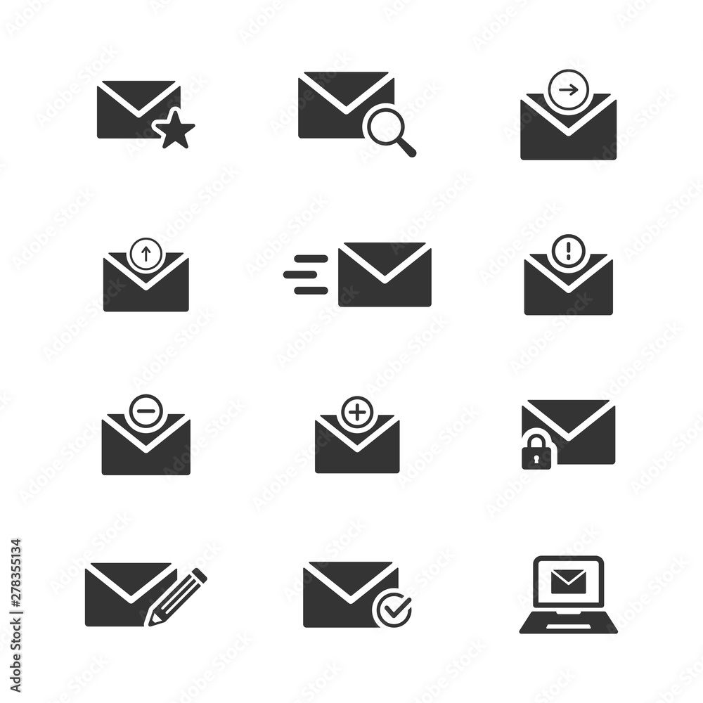 Email icon set (Gray Version) Email icon set (Gray Version)