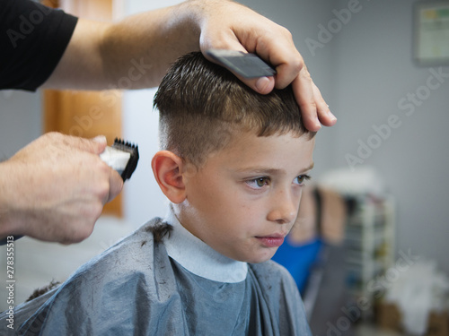 boy in hair salon