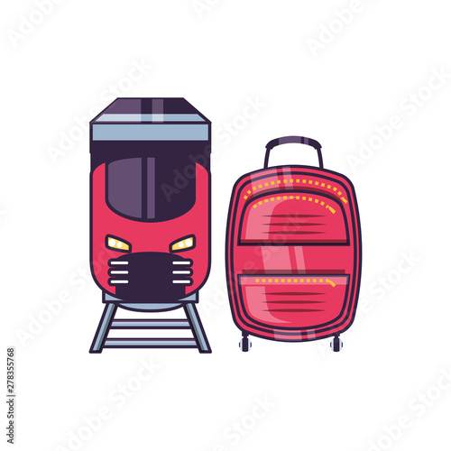 travel suitcase equipment with train
