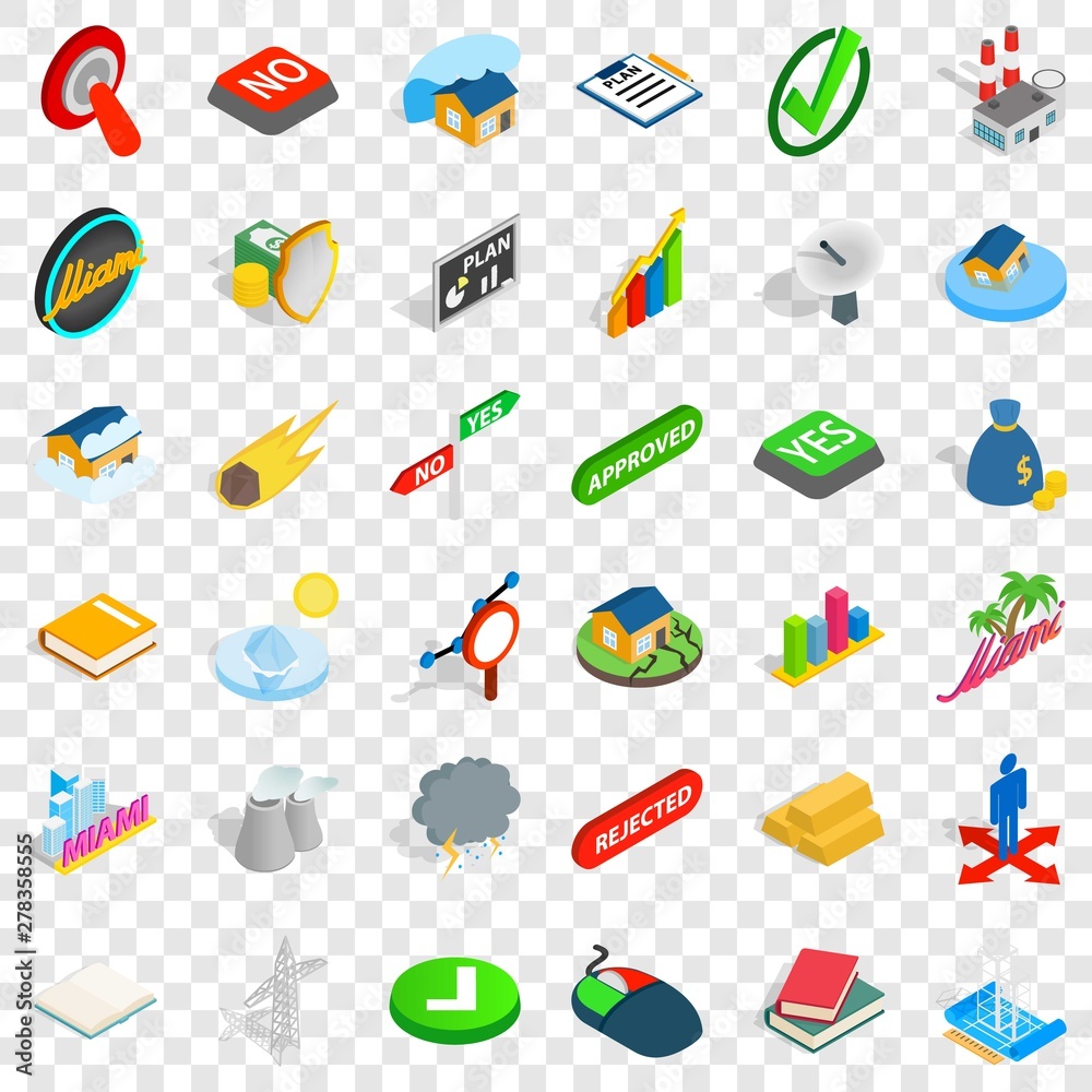 Nice emblem icons set. Isometric style of 36 nice emblem vector icons for web for any design Nice emblem icons set. Isometric style of 36 nice emblem vector icons for web for any design
