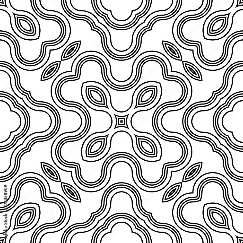 Design seamless monochrome decorative pattern Design seamless monochrome decorative pattern